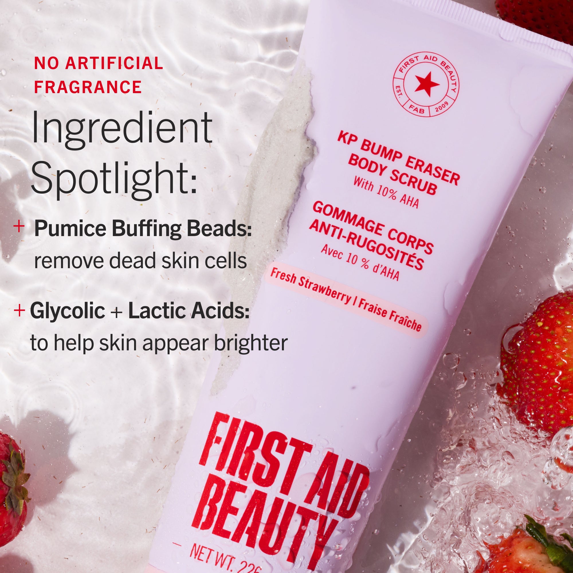 KP Bump Eraser Body Scrub 10% AHA Fresh Strawberry - Image 4